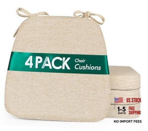 Dining Chair Cushions Set of 4, 2.5 inch Thick 4 Count(Pack of 1) Beige