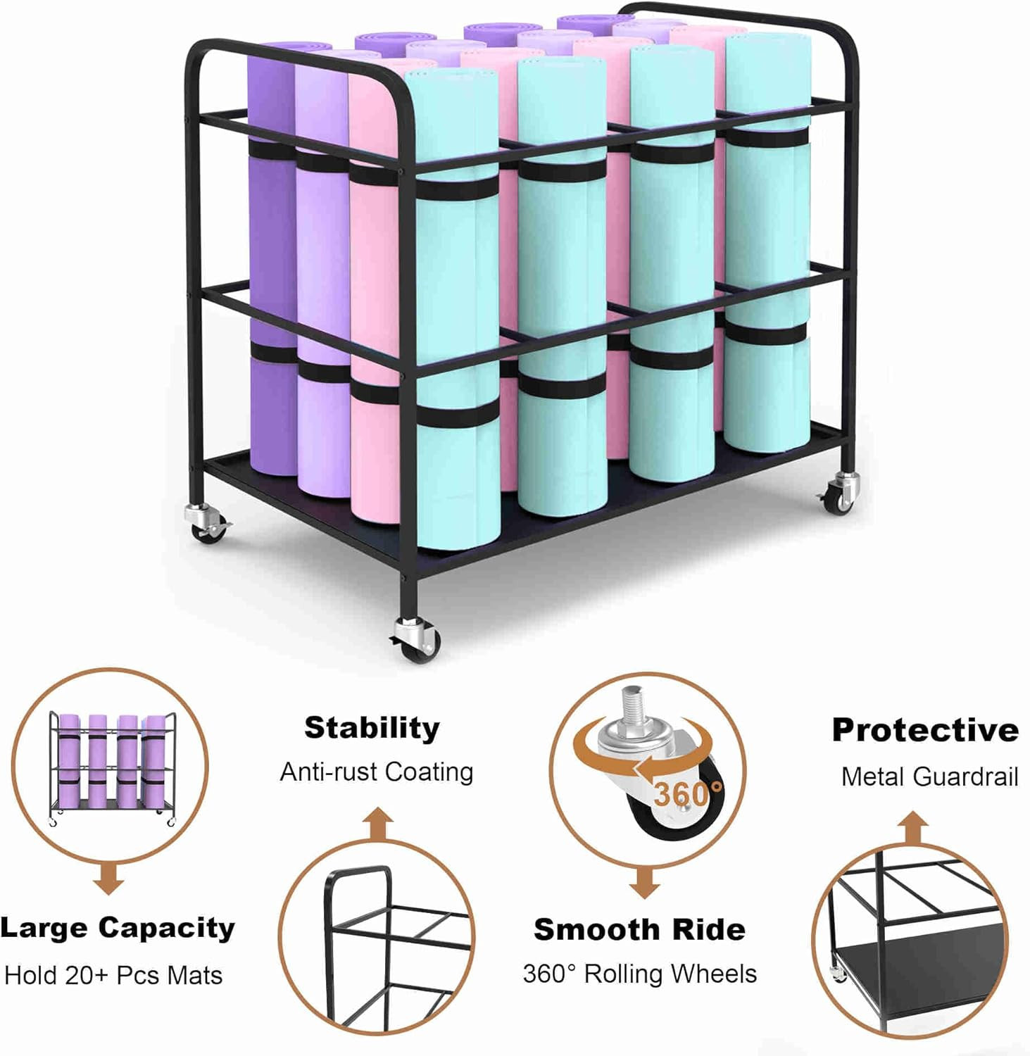 Yoga Mat Storage Rack – Home Gym Organizer for Exercise Equipment