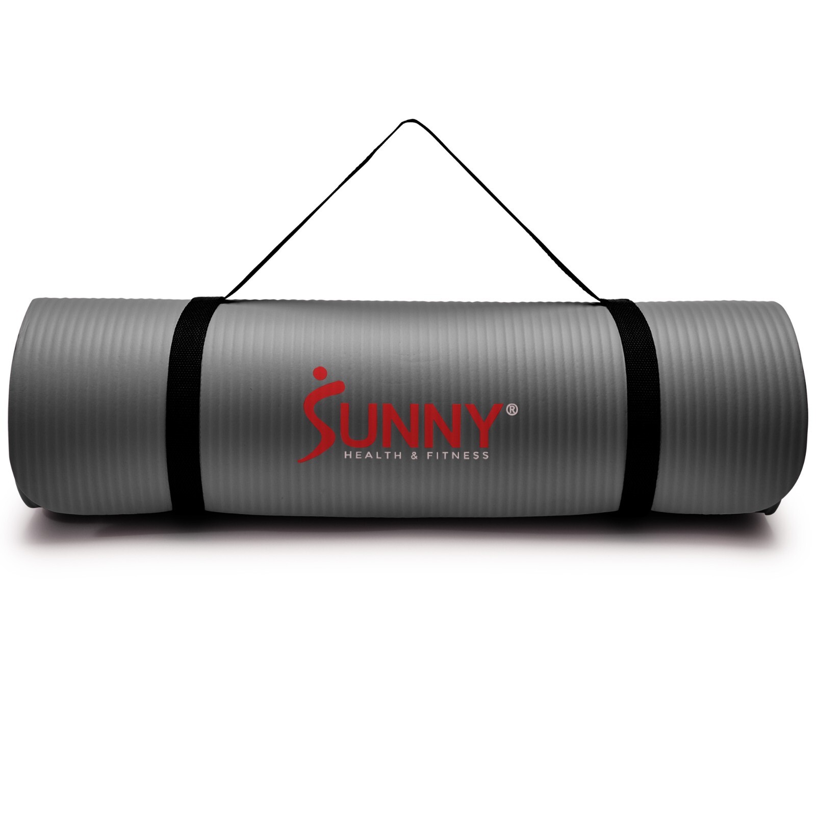 Sunny Health & Fitness Premium 1/2-Inch Extra Thick Yoga Mat – Grey – SF-EM03-GY
