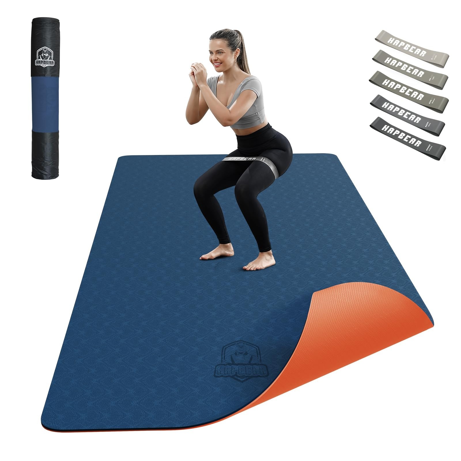 Extra Wide Non-Slip Yoga Mat 72″x36″x6mm, Durable Eco-Friendly Exercise Mat + Ba