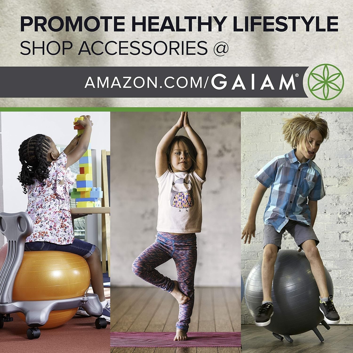 Gaiam Kids Yoga Mat 60×24 Non Slip Exercise Play Mat 3mm Thick for Toddlers