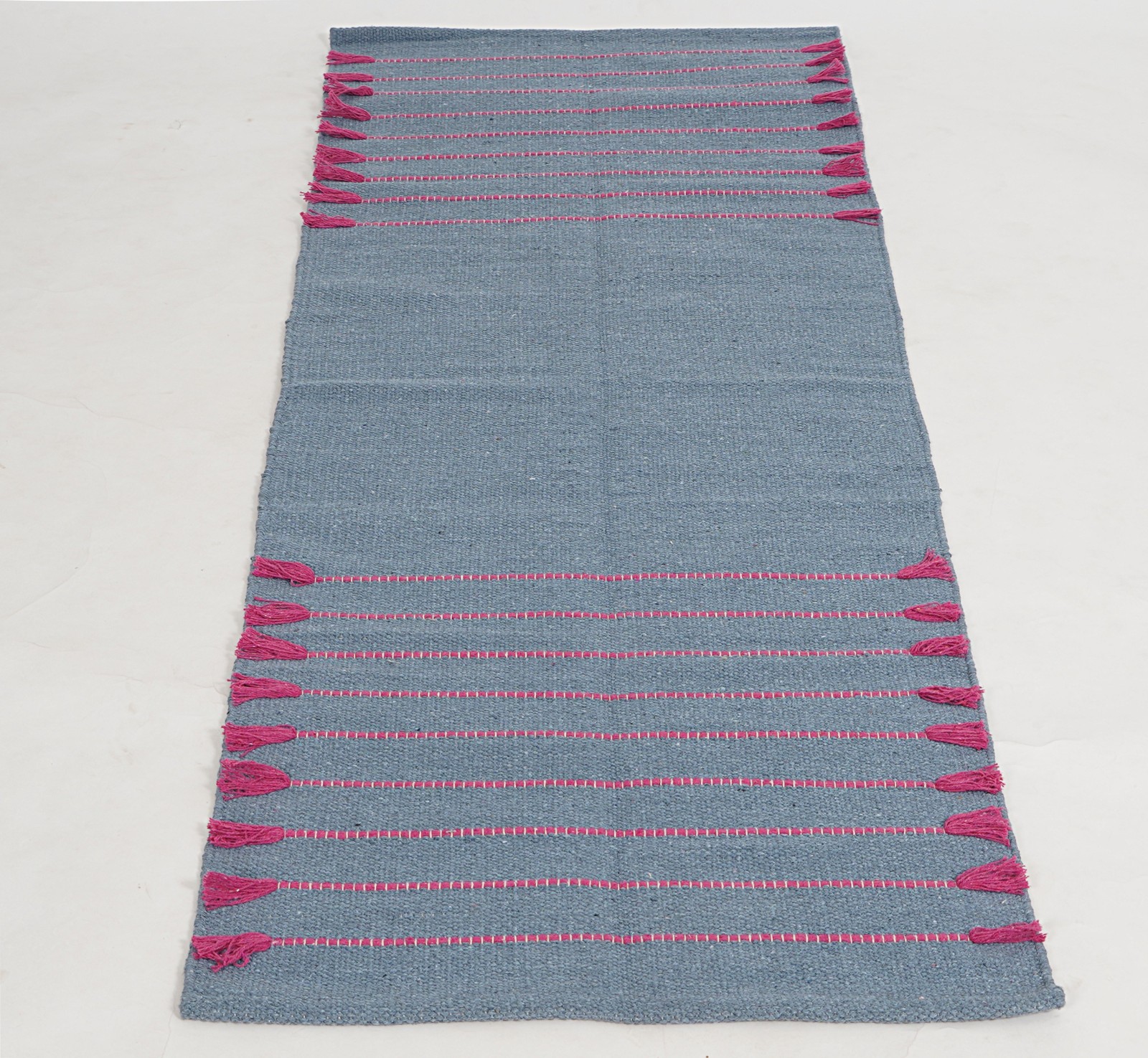 Gray Yoga Mat Thick Non Slip Organic Cotton Exercise Workout Mat Pilates Rug