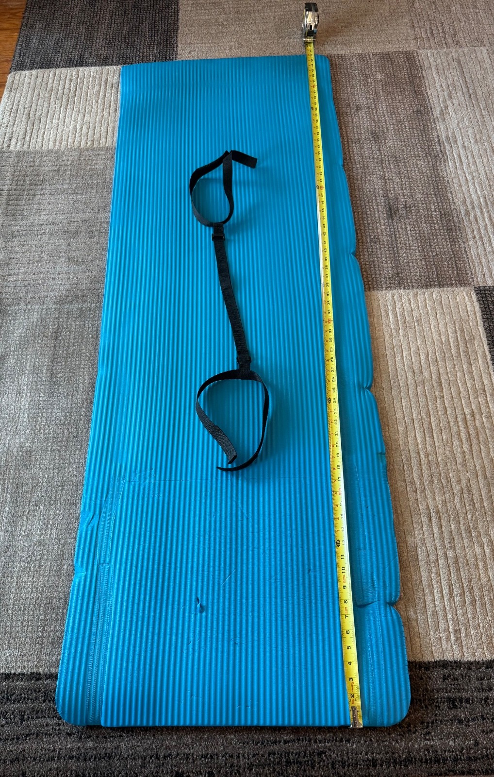 70 X 24″ Thick Exercise Yoga Mat – blue with carrying strap