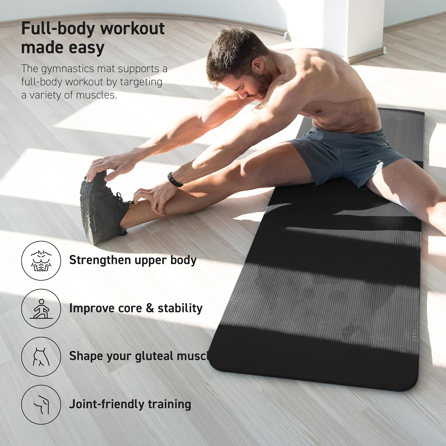 Yoga Mat Premium Non Slip Thick – Extra Comfortable Exercise Mat for Home Workou