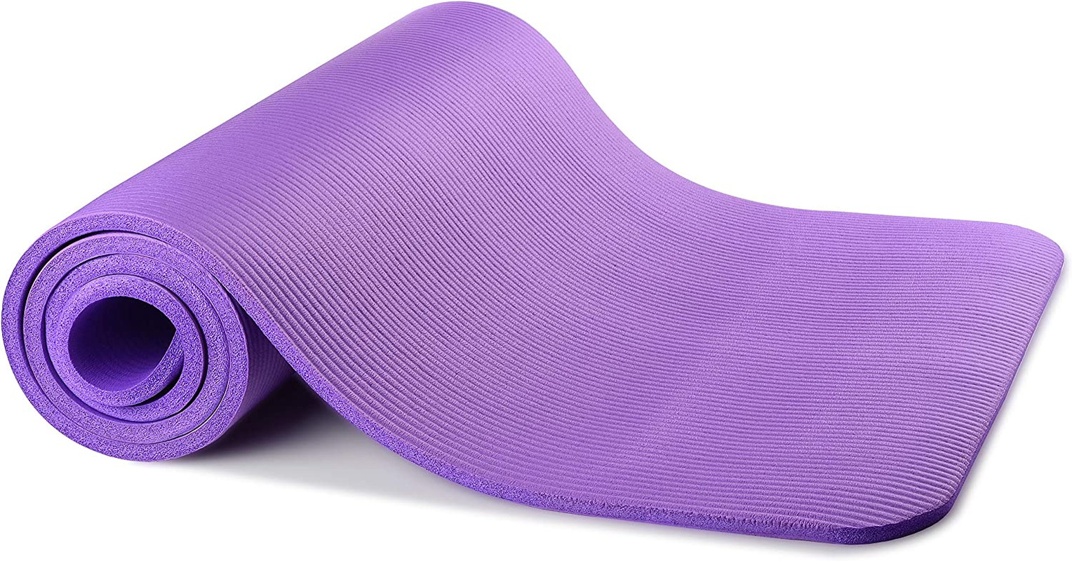 Yoga Mat, 1/2-Inch Extra Thick High Density Exercise Mat, Anti-Tear Exercise Yog