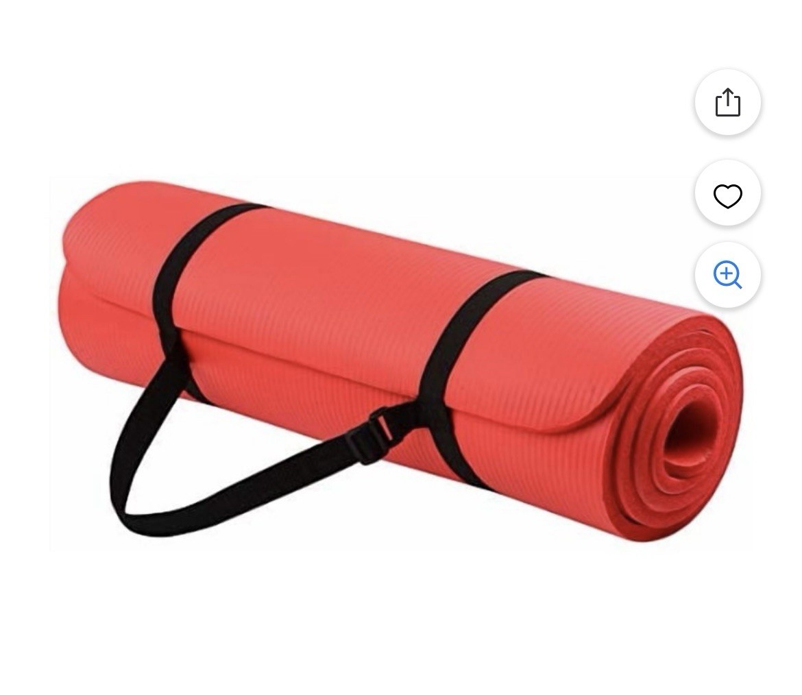 1/2Inch Extra Thick High Density Anti-Tear Exercise Yoga Mat w/ Carrying Strap