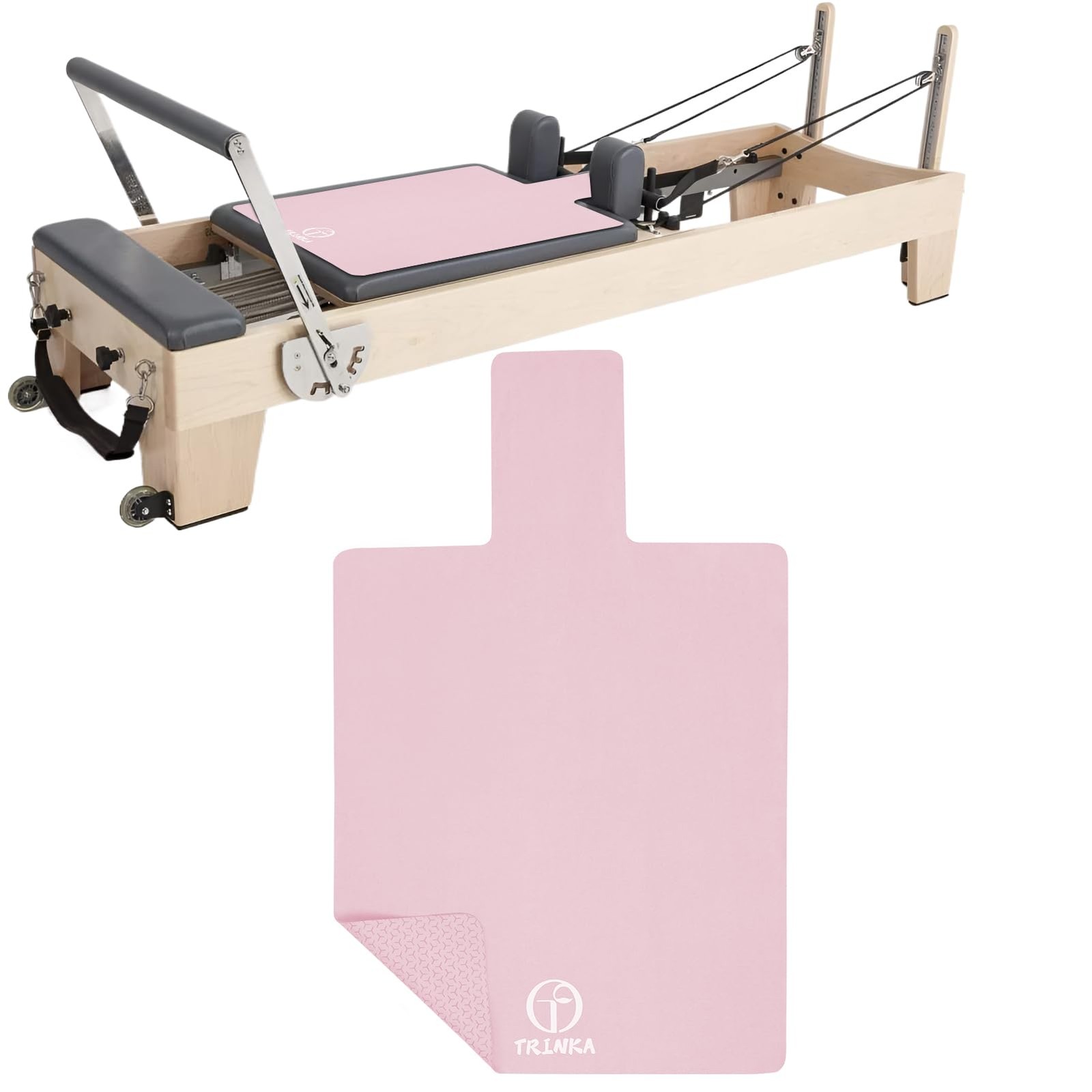 Non-Slip Pilates Reformer Mat, 2mm Thick Machine Cover Pink