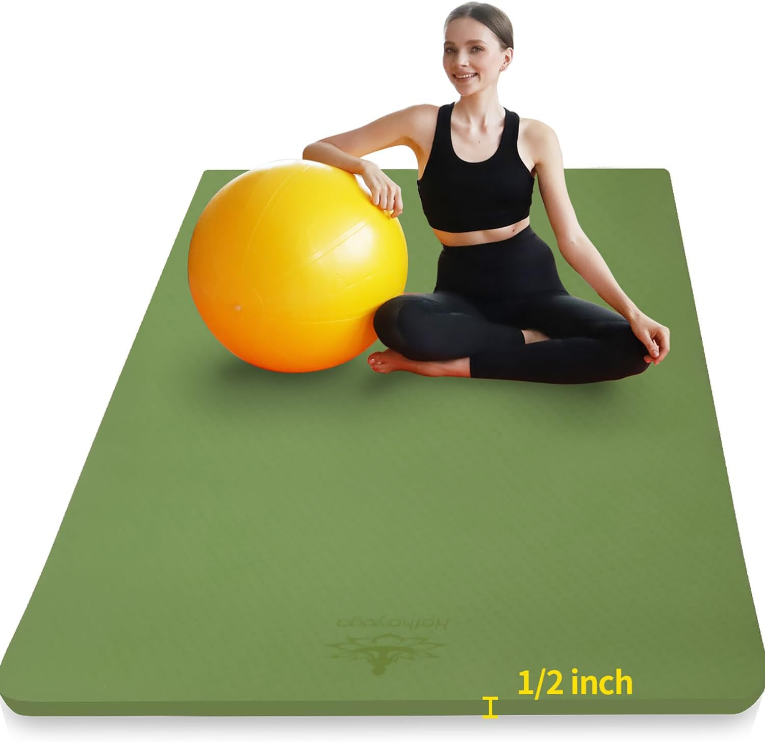 Large TPE Yoga Mat 6’X4’X1/2″ Extra Thick Non-Slip Exercise Mat – for Yoga Pilat