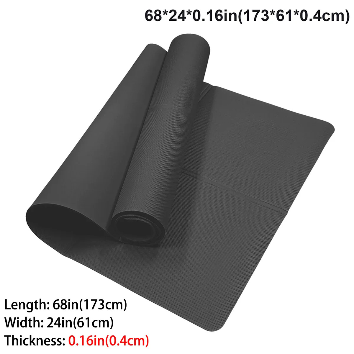 Solana 4mm Non-Slip Yoga Mat with Nylon Strap for Home Fitness & Pilates