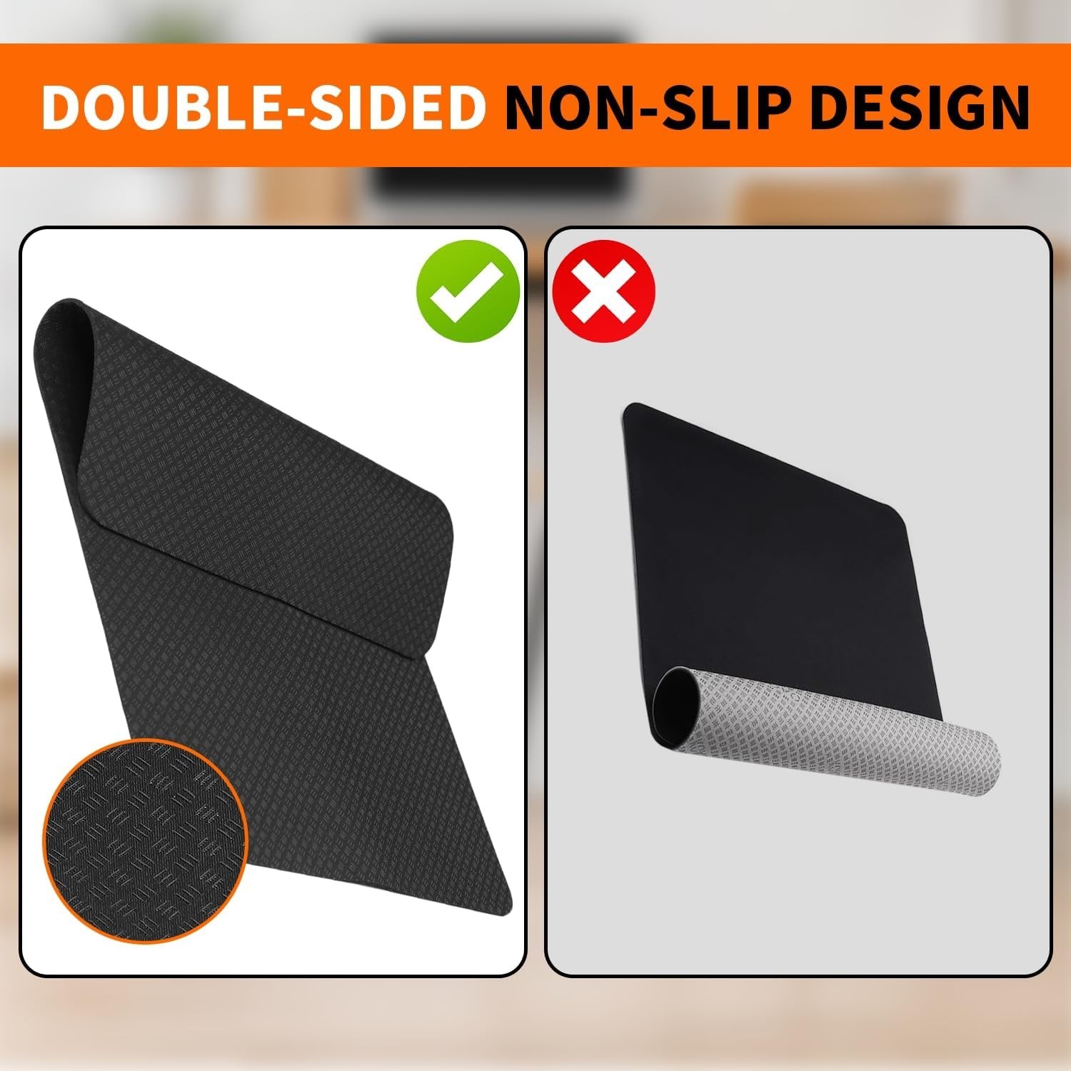 Double-Sided Non-Slip Workout Mat for Elliptical Machine, 23.6″ x 17″ Stepper…