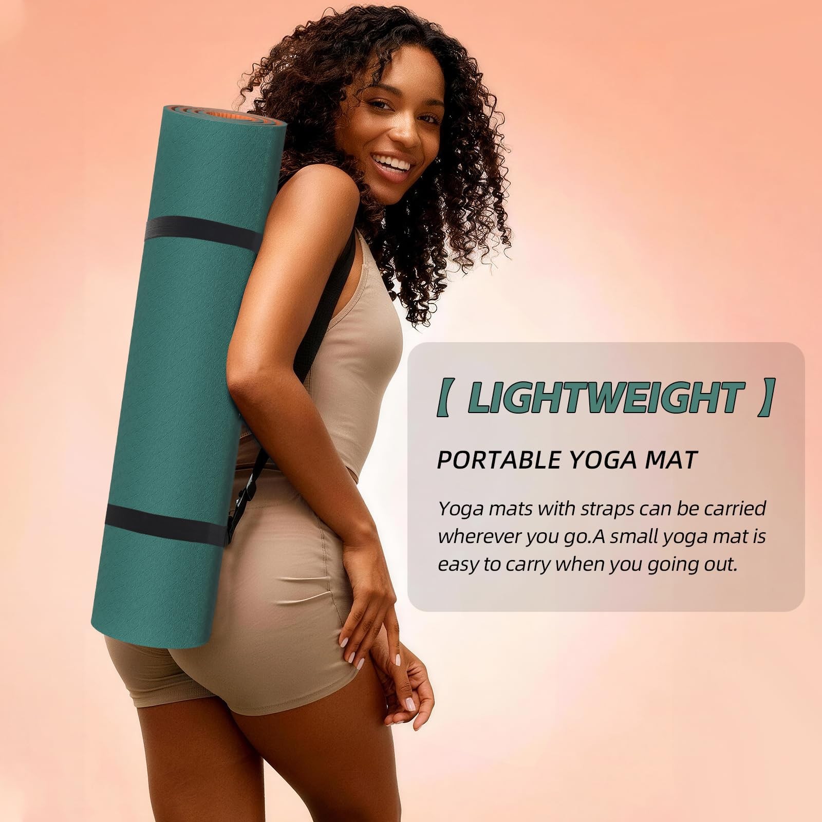 Yoga Mat Non Slip, Anti-Tear 1/4″ & 2/5″ Thick TPE Yoga Mats for Women and Me…