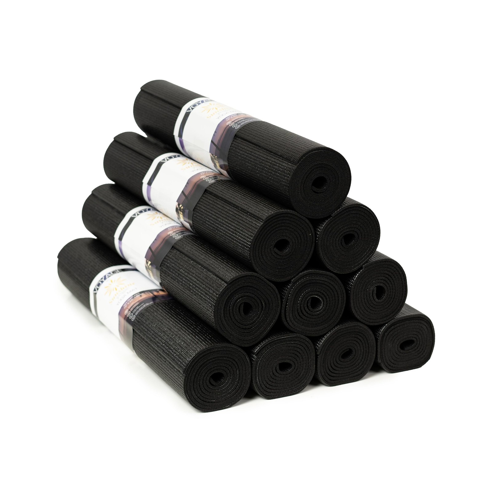 Voyage Yoga Mat, 10 Pack, 72″ x 24″ Professional Studio and Gym Bulk Yoga Mat…