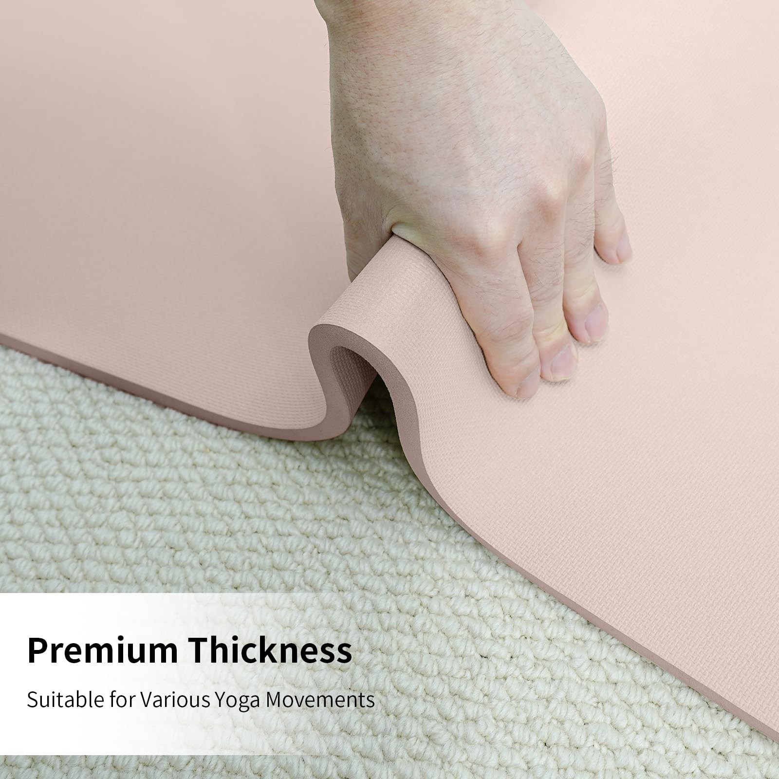 Yoga Mat Thick (8MM,1/3″), Eco-Friendly POE Non Slip Yoga Mat, High Rebound &…