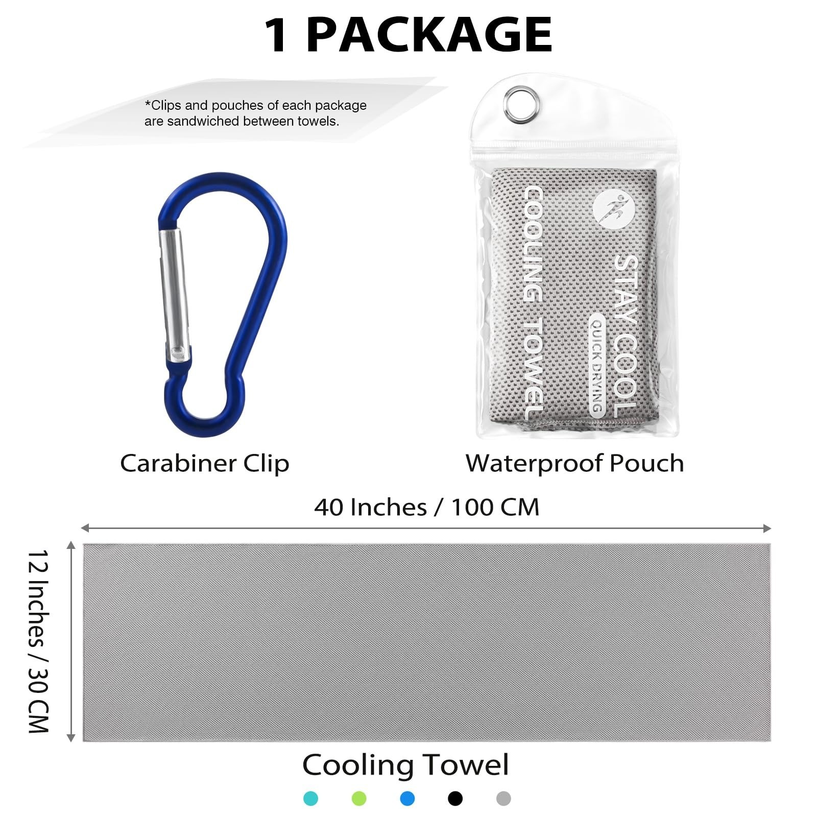 Cooling Towels – 5 Pack Gym Towels, Gym Towel for Working Out, Yoga Towel, Qu…