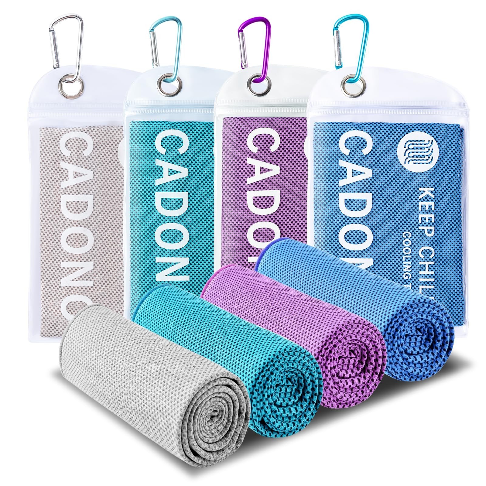 4 Pack Cooling Towel (40″x12″), Soft Breathable Chilly Towel, Ice Towel, Micr…