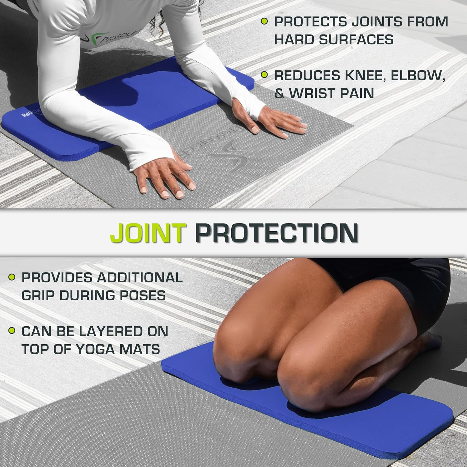 Extra Thick Yoga Knee Pad and Elbow Cushion 15Mm (5/8”) Fits Standard Mats for P