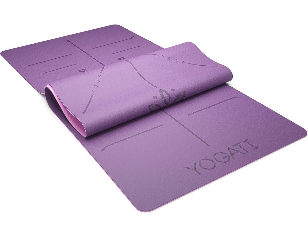 Yoga mats for home workout. Non slip yoga mat with strap. Thick yoga mats for