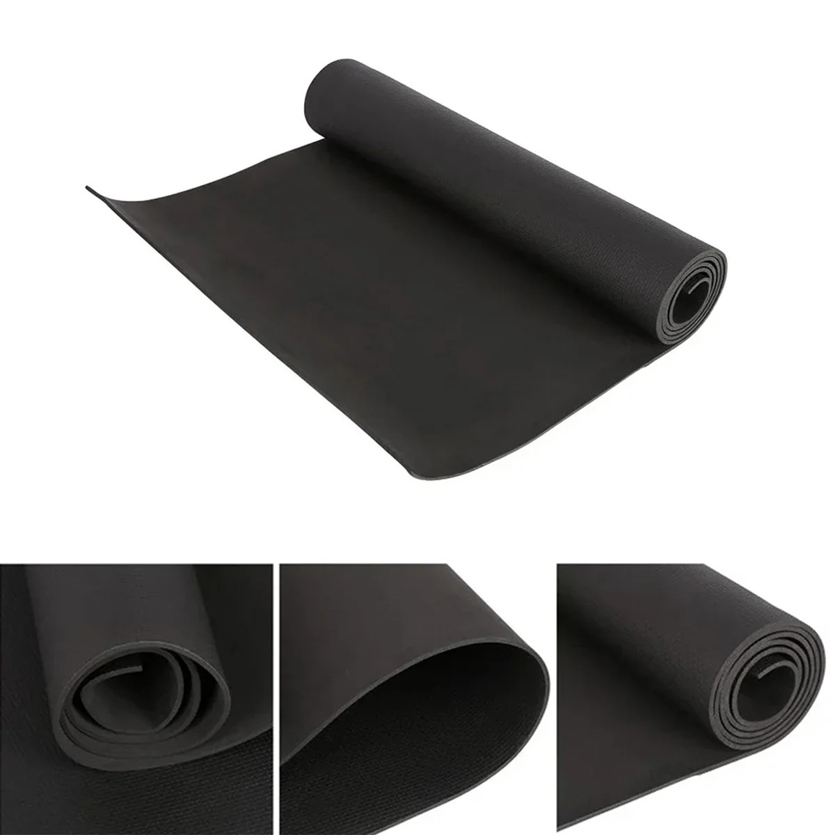 Solana 4mm Non-Slip Yoga Mat with Nylon Strap for Home Fitness & Pilates