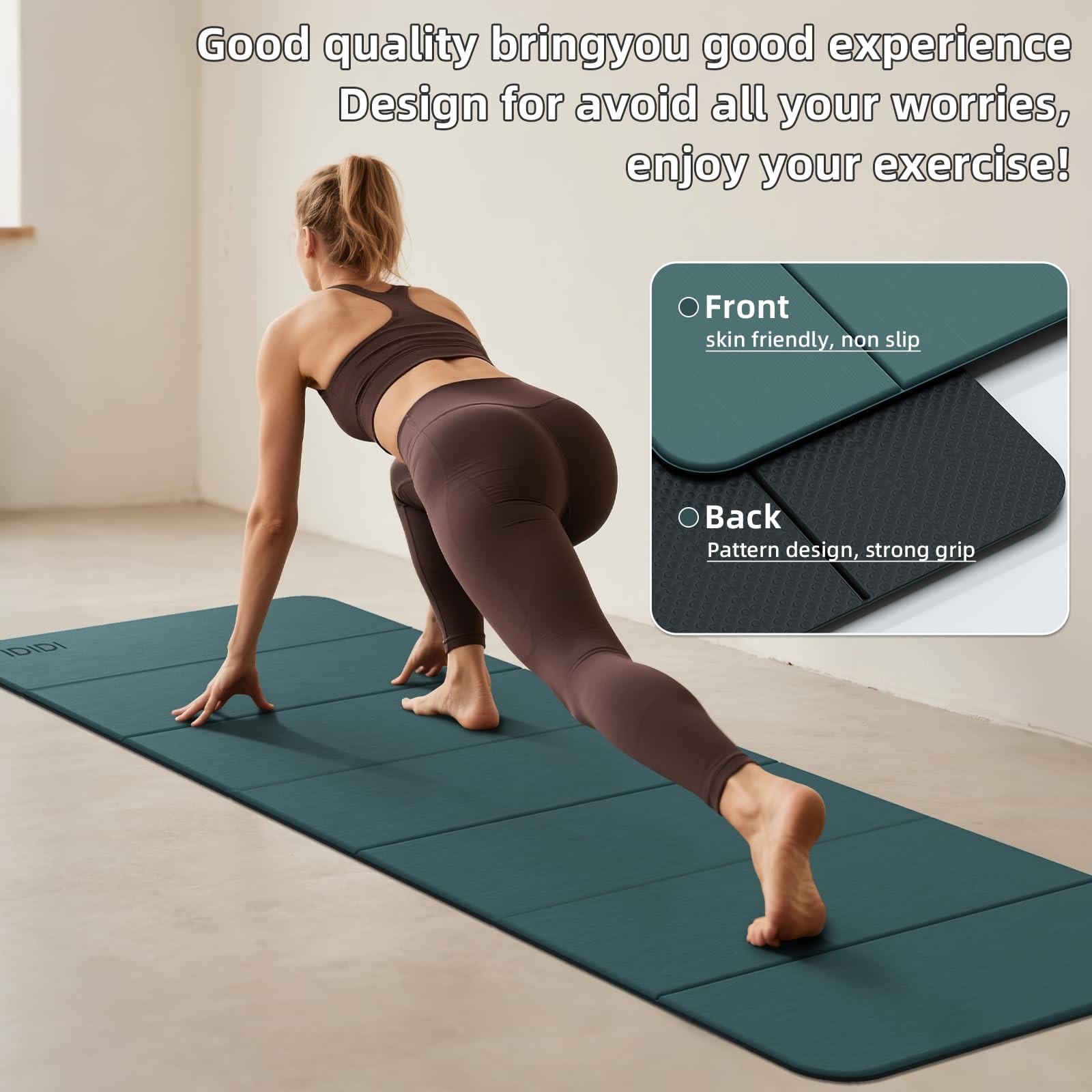 Foldable Yoga Mat Extra Thick 0.32 Inches Eco-Friendly POE Material, Non-Slip…