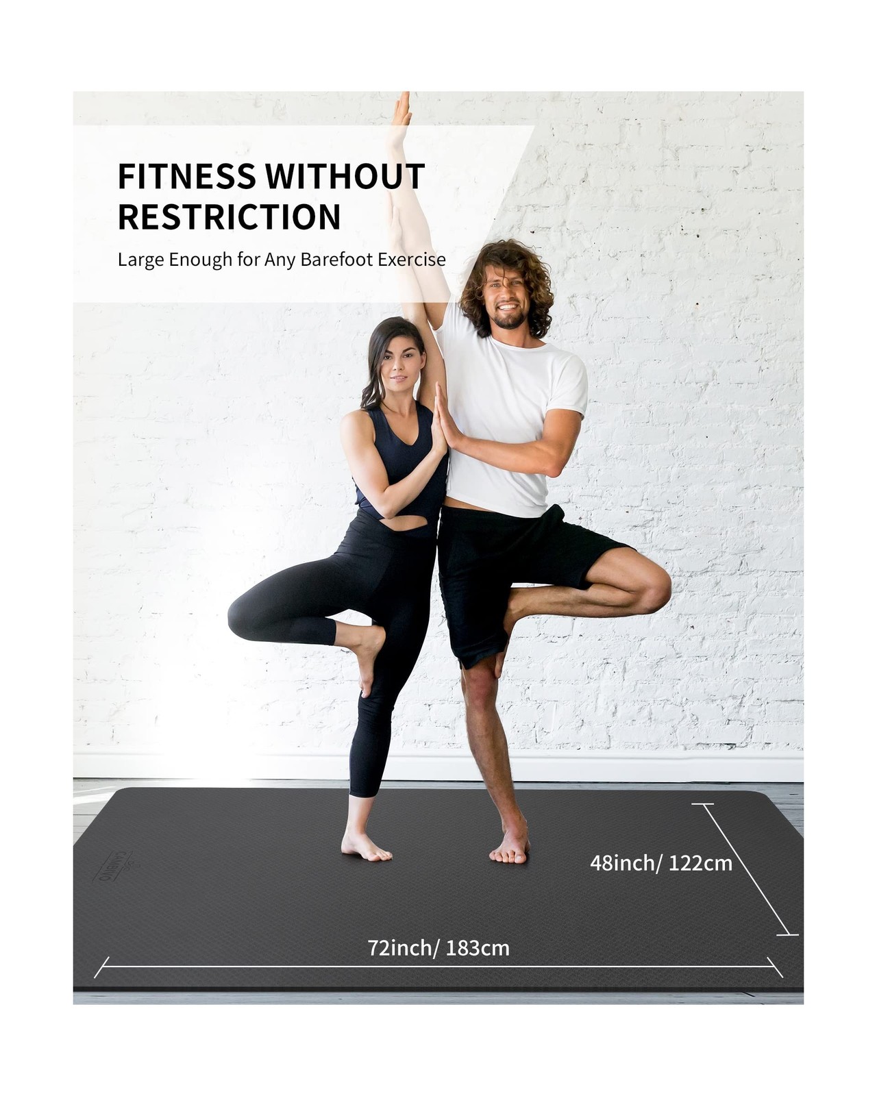 CAMBIVO Yoga Mat 72″ x 48″ Large Workout Mat for Home Gym Flooring | 6mm-12mm…