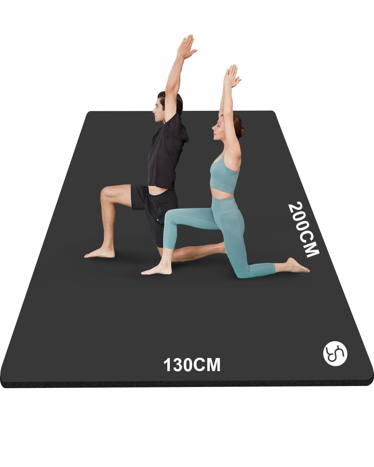 Yoga Mat XXL 200×130×2cm Fitness Mat Extra Large Wide Sports Mat NBR Extrad…
