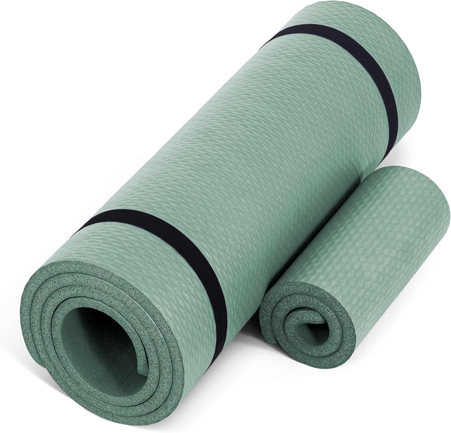 CAP Barbell High Density Exercise Yoga Mat with Strap and Knee Pad 71″X24″X1/2″