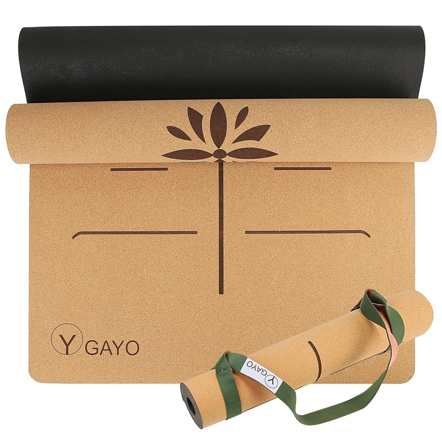 Premium Yoga Cork Mat | 5mm Thick Natural Tree Rubber Base and Bigger Mat for…