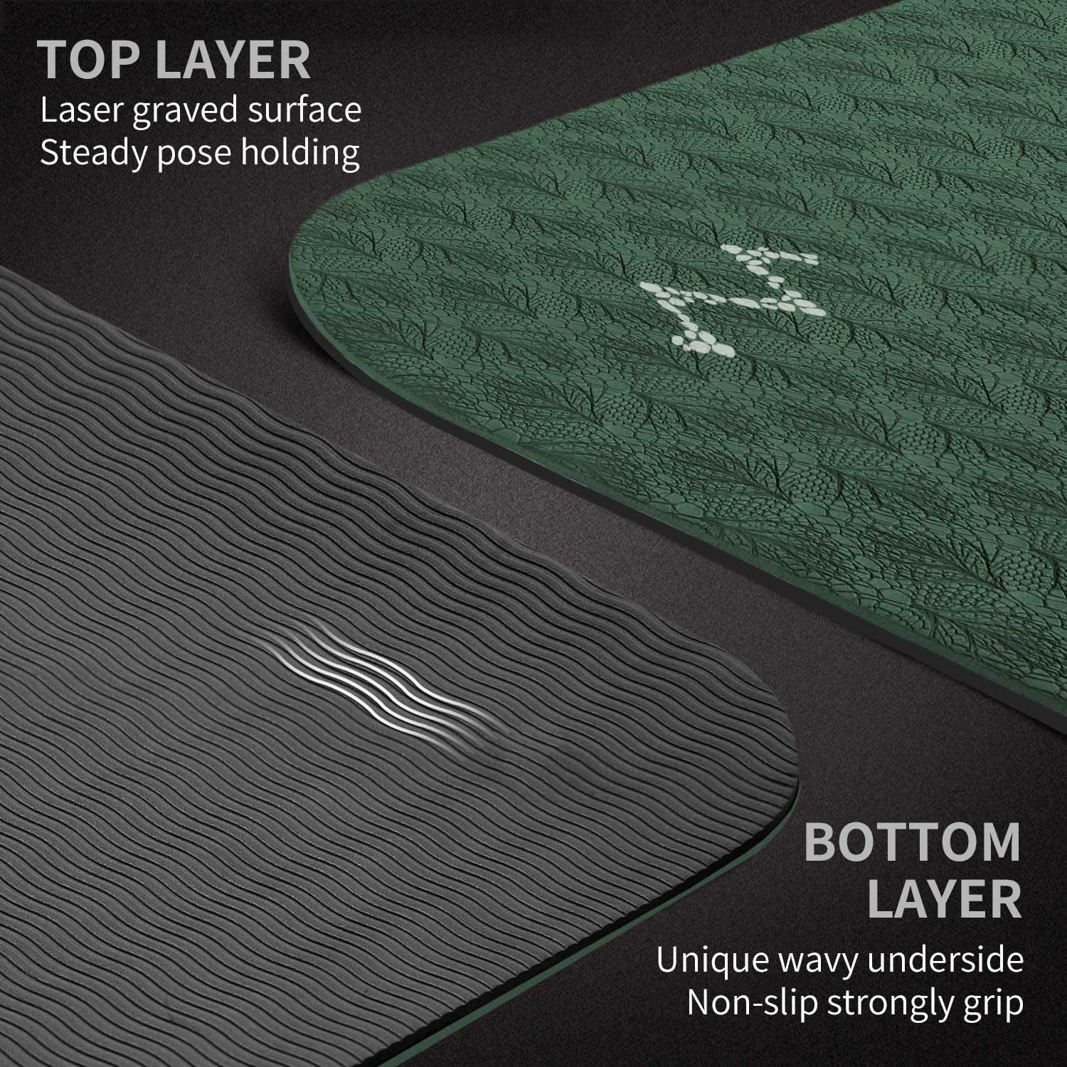 XXL Yoga Mat 213 x 81 cm, 6 mm Thick Non Slip and Joint Gentle, Extra Long…