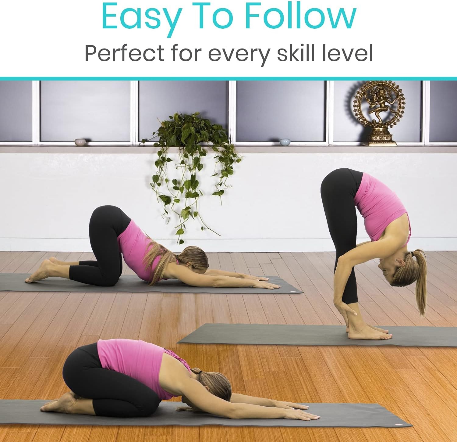 Vive Yoga Poster Poses for Beginners and Experts Mat Exercise Home Gym Workout