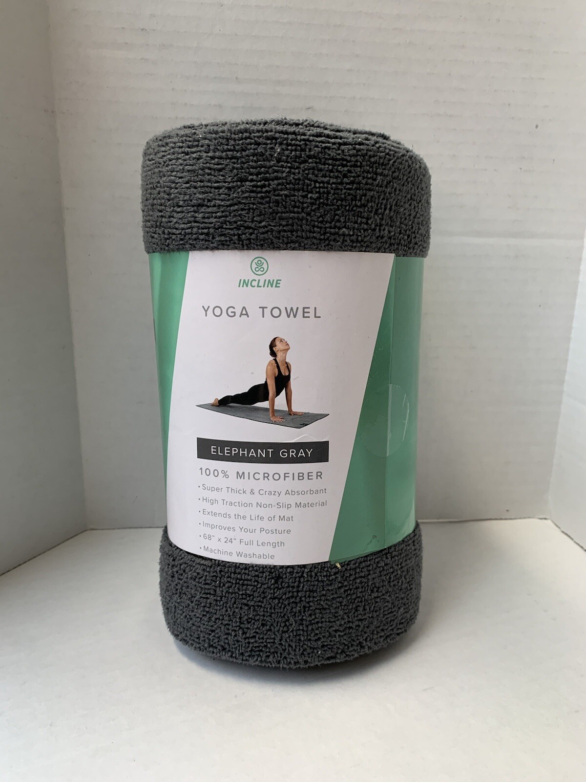 Incline Fitness Large Yoga Towel 68 x 24 Gray NEW