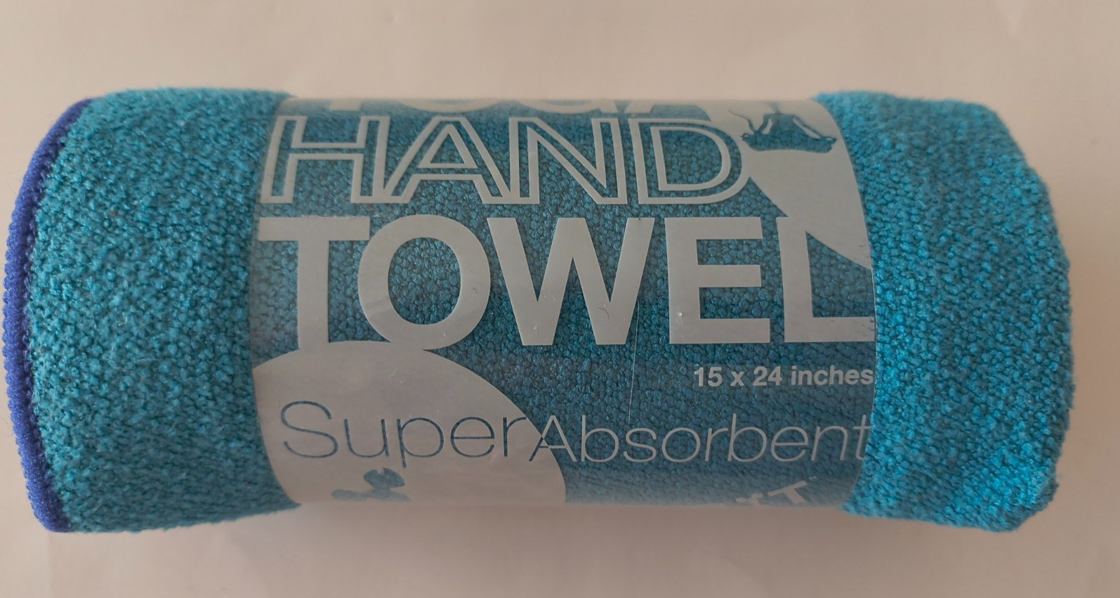 YOGARAT HAND TOWEL 15 x 24″ Super Absorbent Blue Purple Trim UNISEX NEW