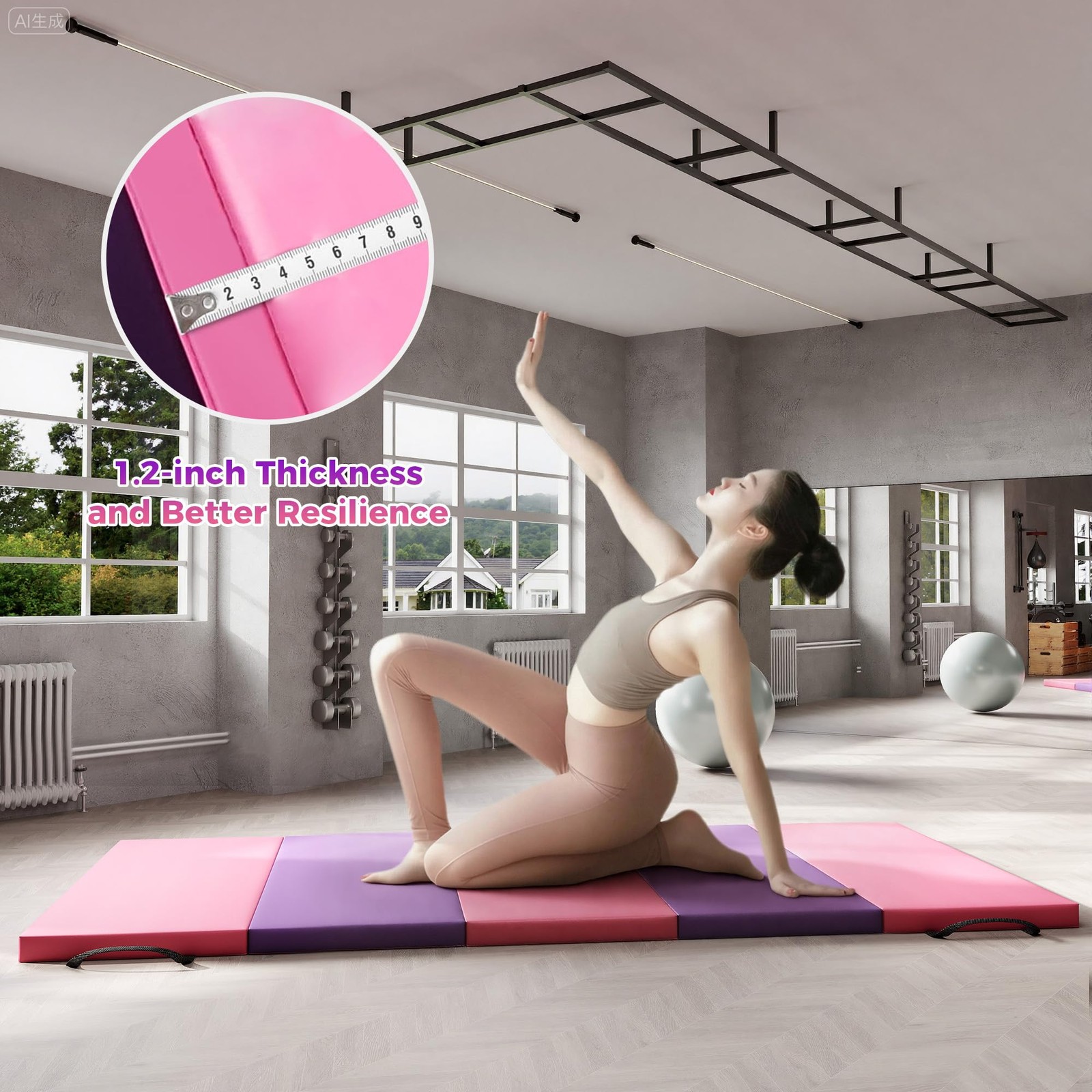 Exercise Mats & Gymnastics Tumbling Mats Portable Home Gym Floor Pad for Pilates