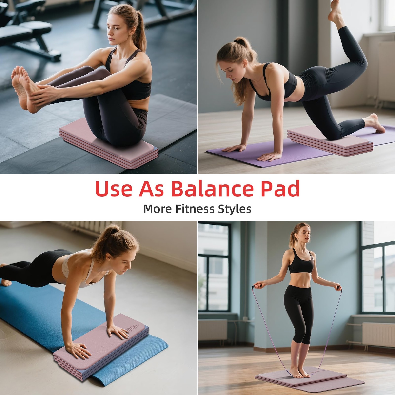 1/2inch Extra Thick Foldable Yoga Mat with SGS Certified Odourless POE Materi…
