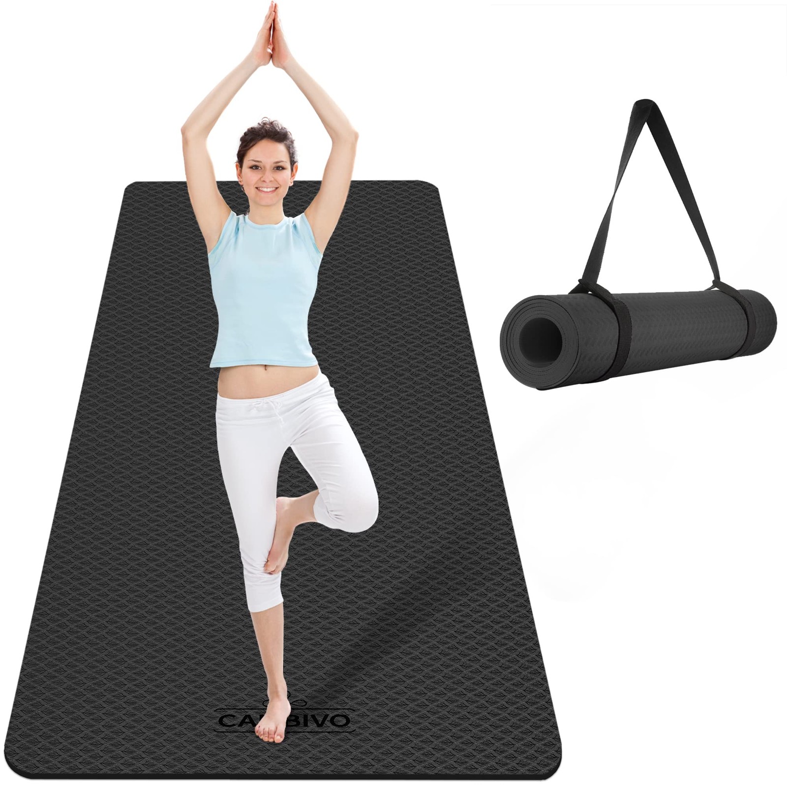 CAMBIVO Extra Wide Yoga Mat for Women and Men (72x 32x 1/4), SGS Certified, Non-