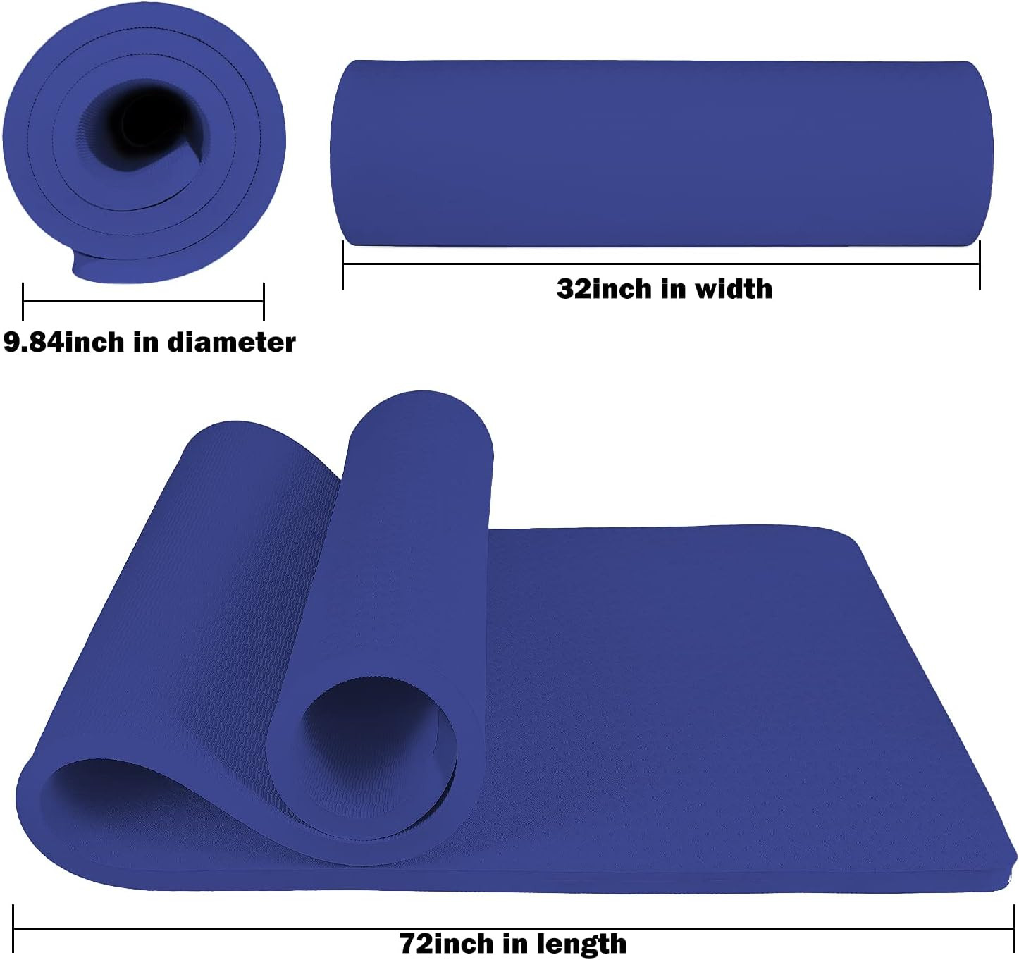 4/5 Inch TPE Yoga Mat Fitness & Exercise Mats Large Size 72″L X 32″W Non-Slip An