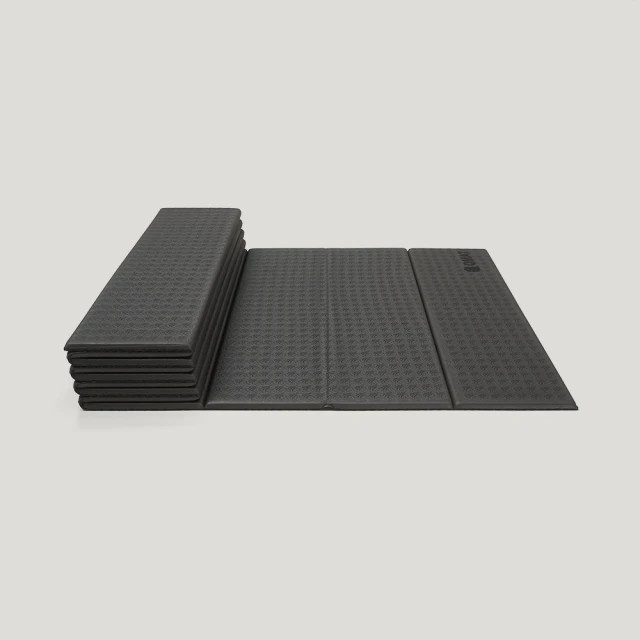 New QMAT 8mm 折疊瑜珈墊 台灣製(附拉鍊袋) Foldable Yoga Mat 180x60x0.8CM + carry bag -Black