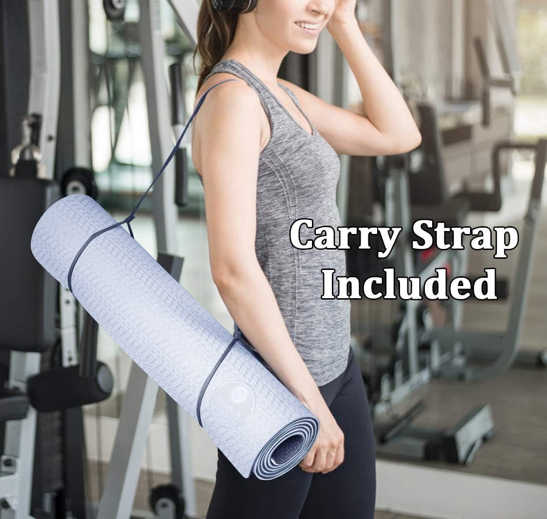 Yoga Mat Thick Non Slip Anti-tear Pilates Mat Eco Friendly Hot Yoga Mats for …