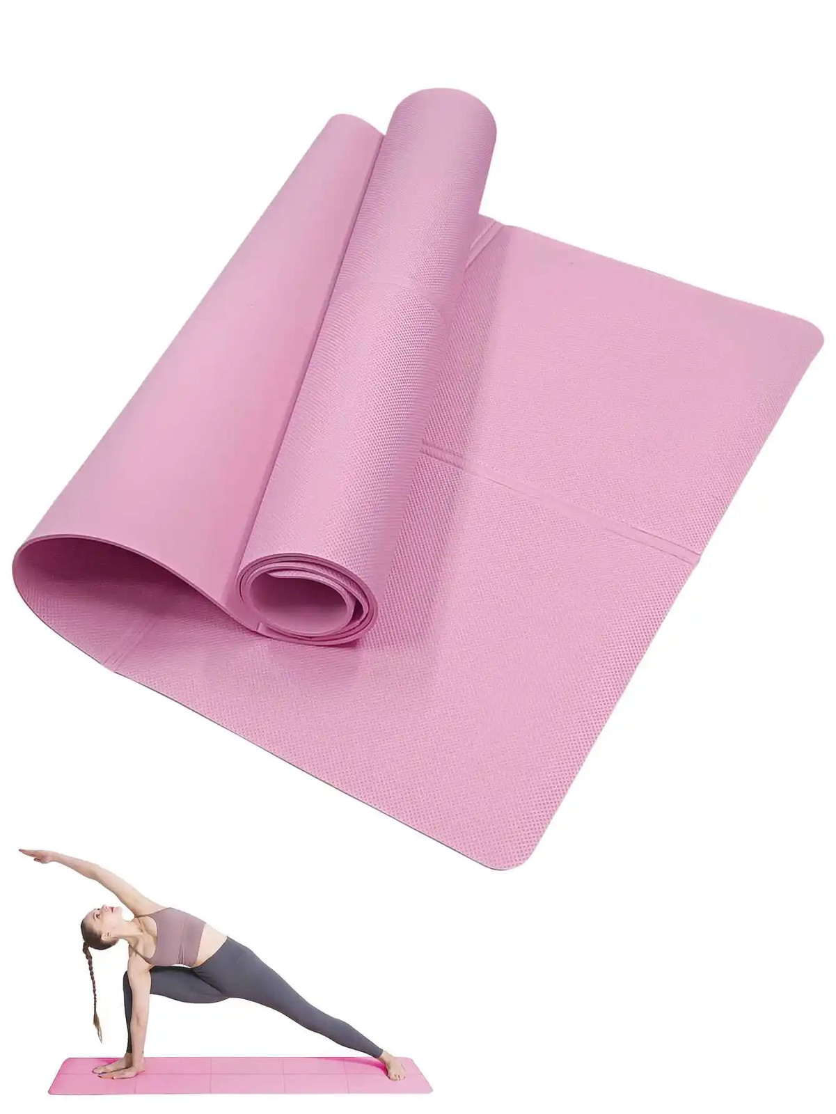 Yoga Mat Non Slip 3/4/6mm Thick Pilates Fitness Exercise Pad 173x60cm