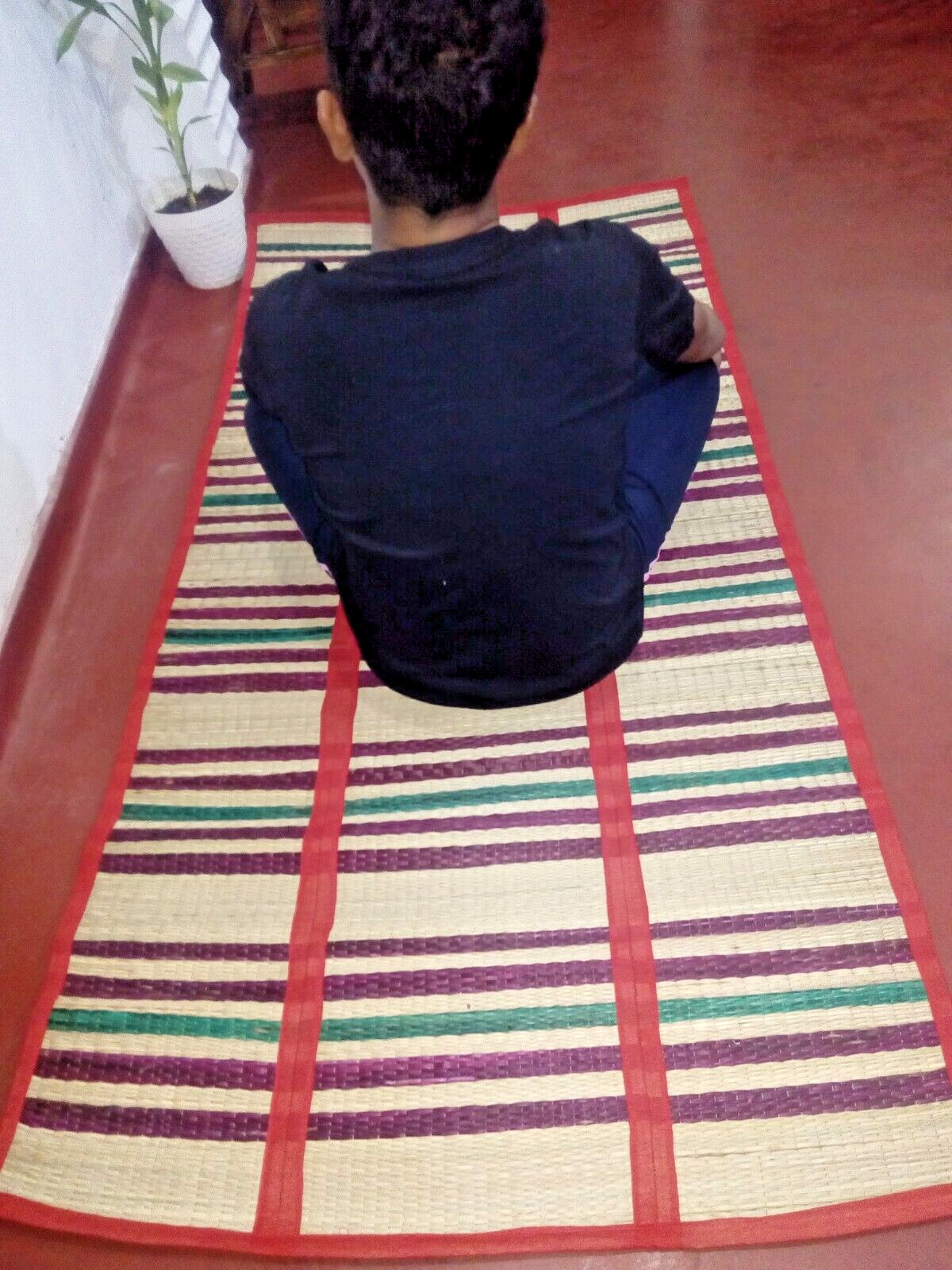 Yoga Mat Fitness Gym Exercise Reed Mat Eco Friendly Hand Woven “Pan Padura”.