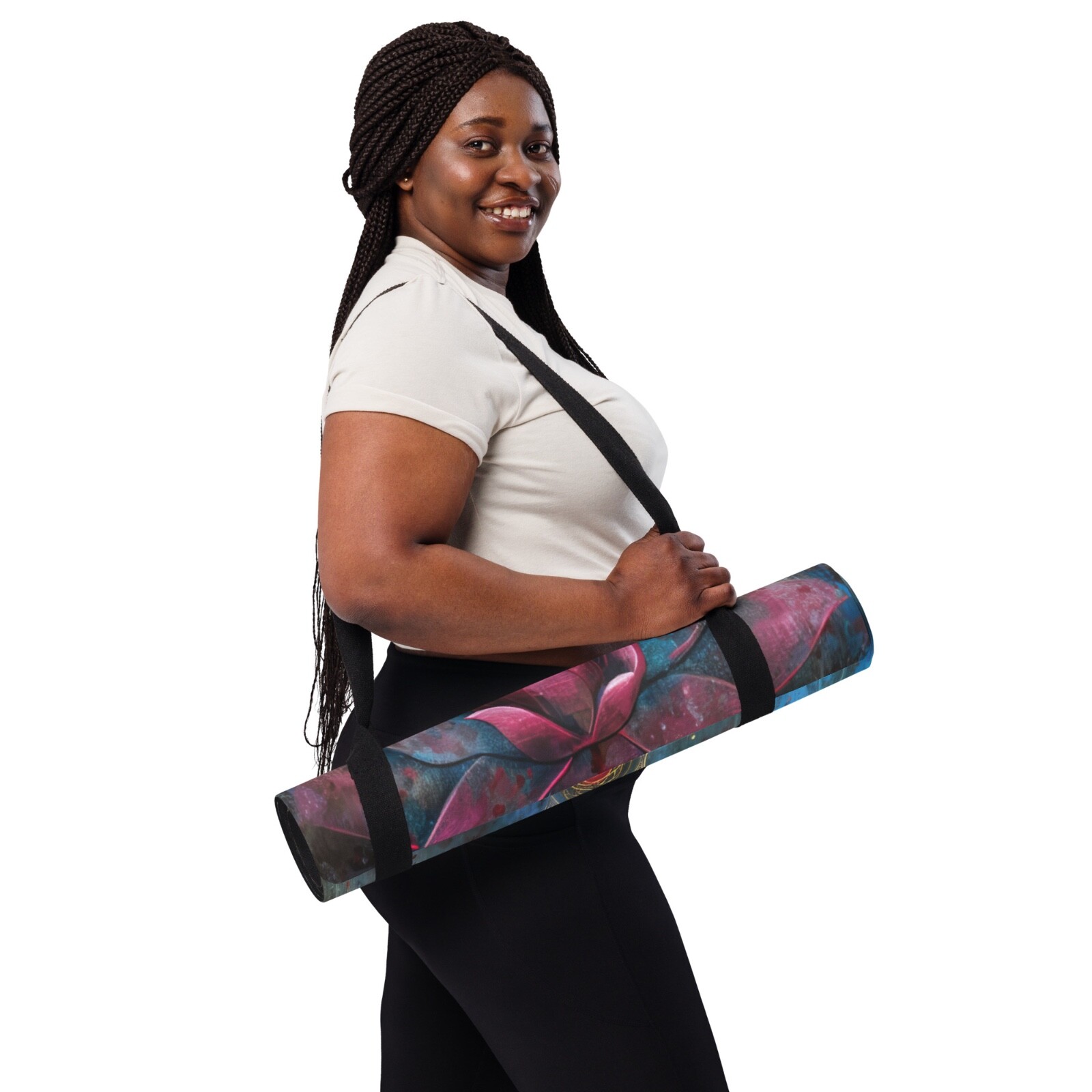 “Patient Heart” Chakra Yoga Mat Meditation Art Yoga Gift FREE SHIP + Carry Strap