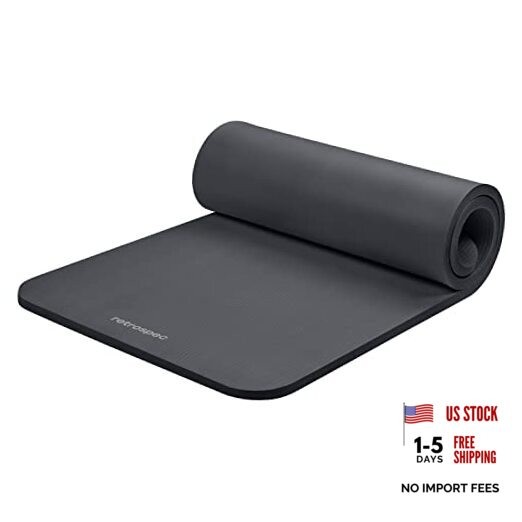 Solana 1″ Thick Yoga Mat w/Nylon Strap – Non 1″ Graphite – Non-Slip