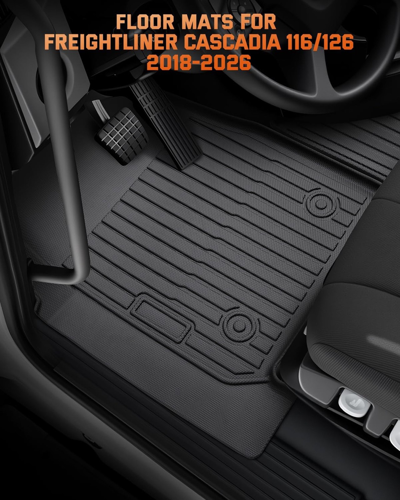 Truck Floor Mats for Freightliner Cascadia: 2018-2026, All Weather TPE Heavy …