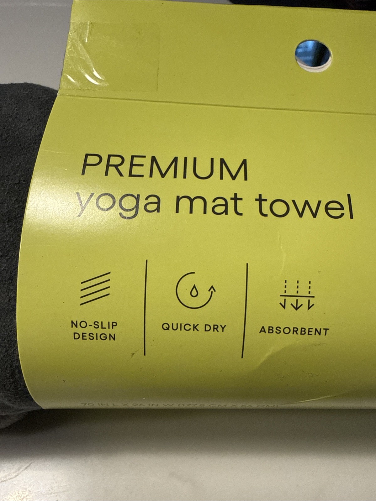 All in Motion Premium Yoga Mat, No-Slip Design Quick Dry Absorbent 70×26