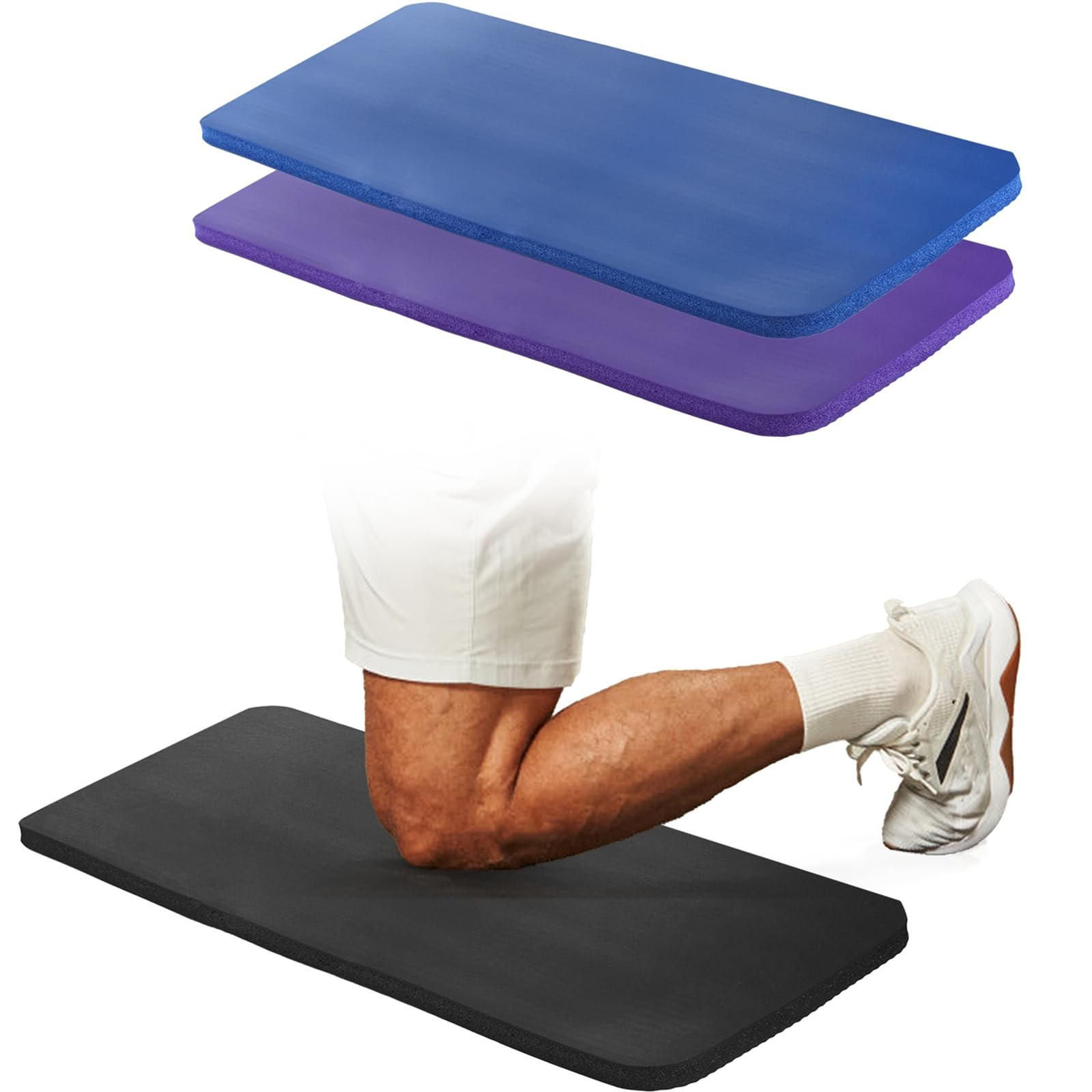DEAYOU Yoga Knee Pads 3-Pack, 0.6″ Thick Non-Slip Mats for Pain Relief, 24″x10″