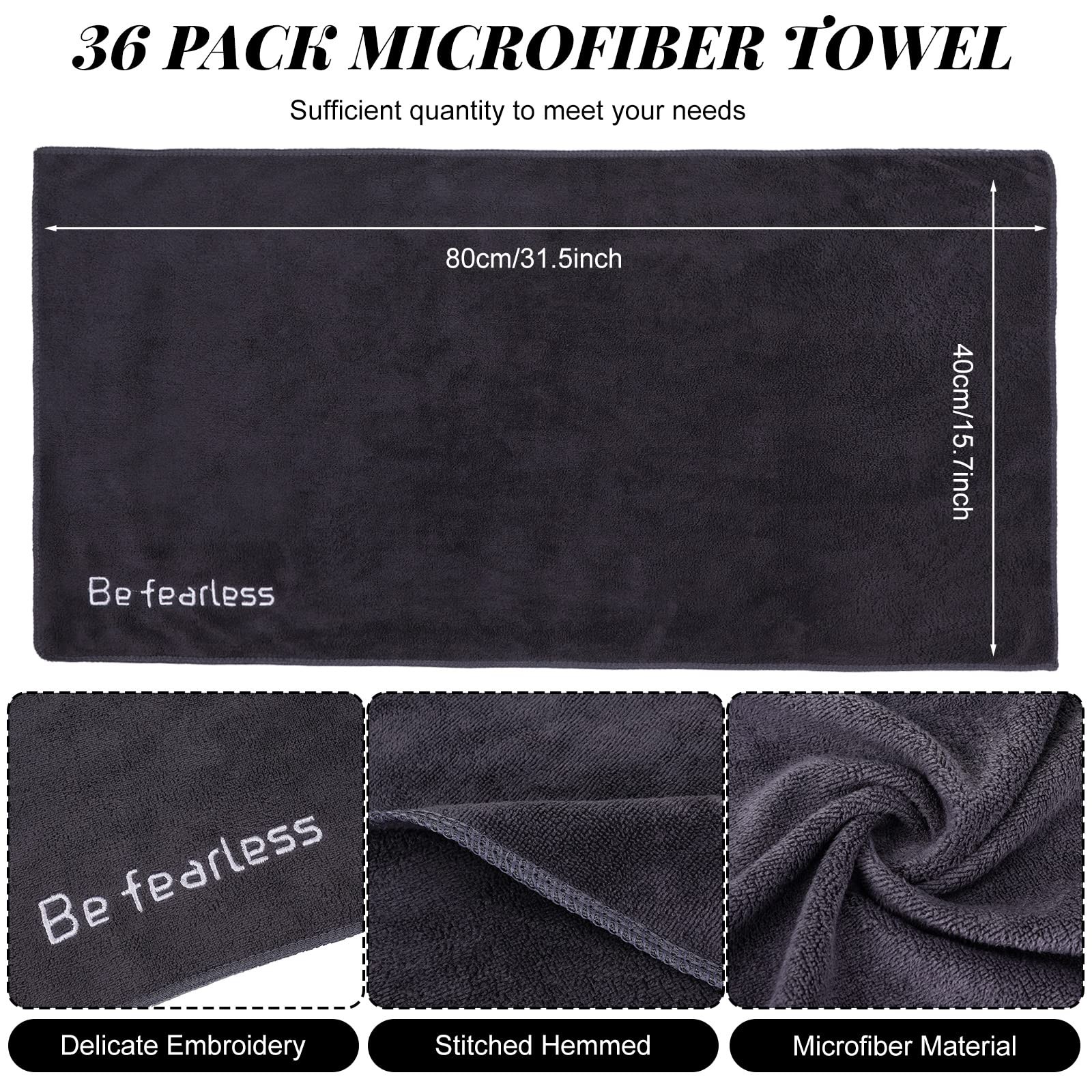 Newwiee 36 Pcs Microfiber Gym Towels For Exercise Fitness Bulk 32 X 16 Inch