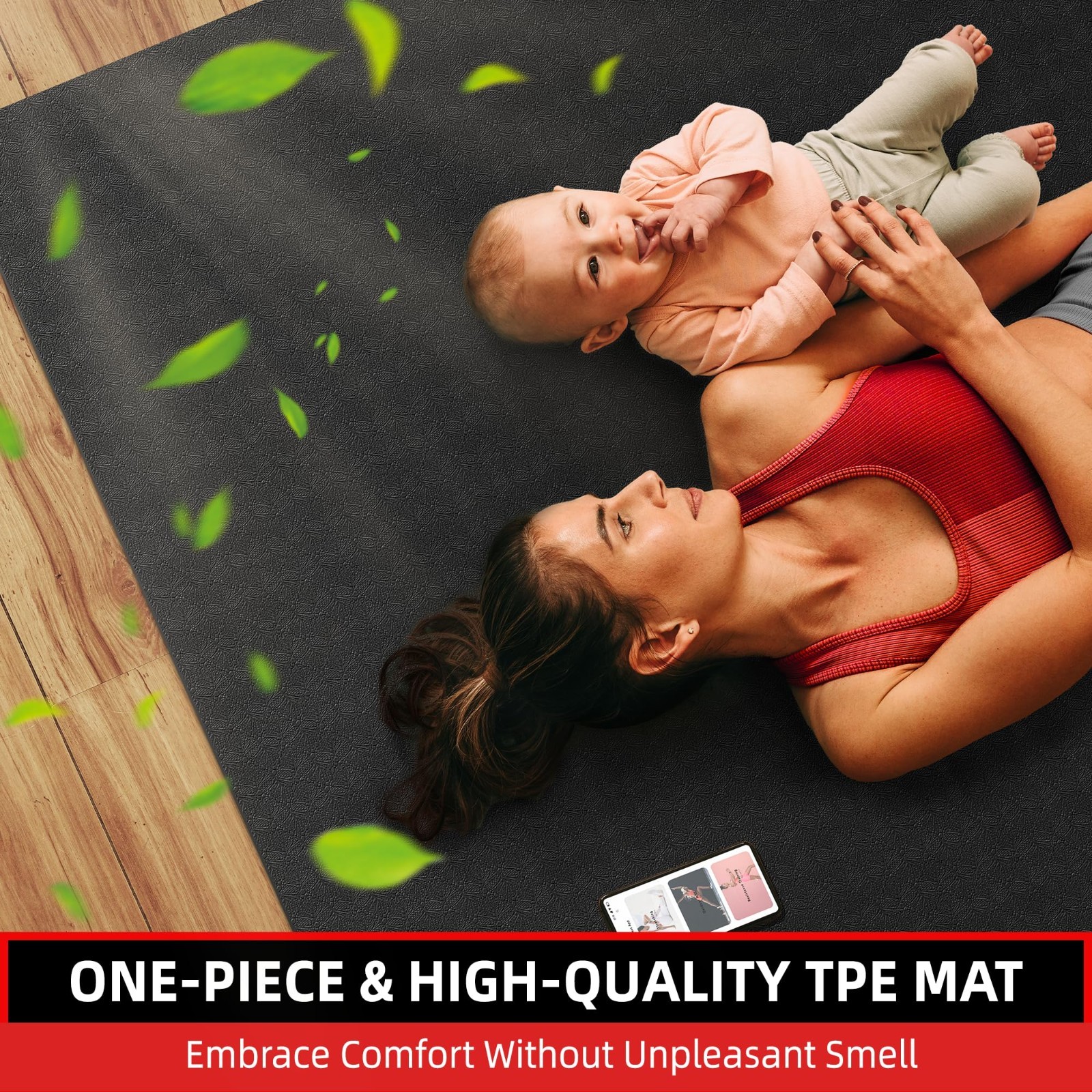 Extra Large Non-Slip Yoga Mat 72″x48″ or 78″x57″, Thick TPE for Home Gym, Pilate