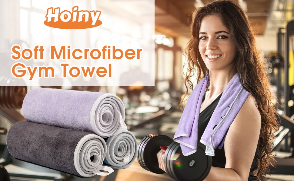 3 Pack Microfiber Gym Towels, Super Soft, Quick Drying, 14.2″ x 30″ | Absorbent