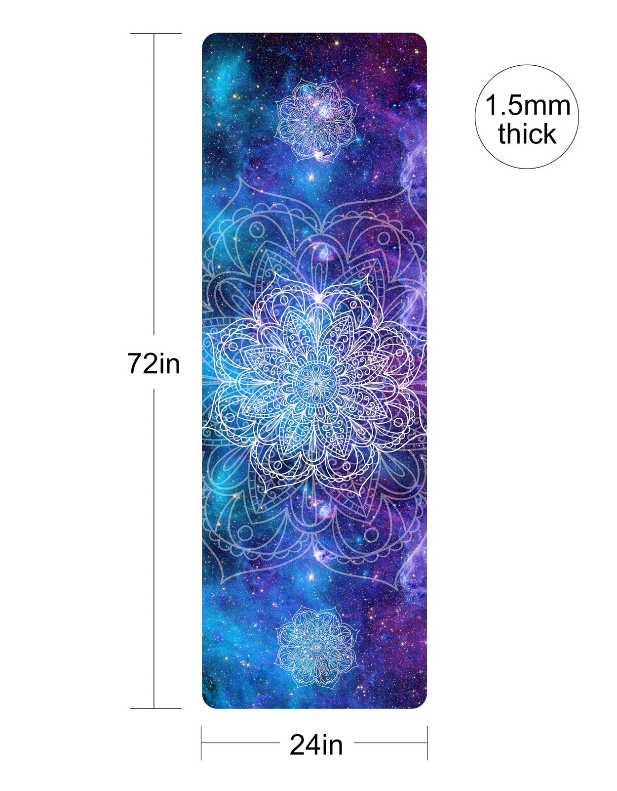 Printed Travel Yoga Mat-1/16 Inch Thick Non Slip Fitness Workout Mat with Car…