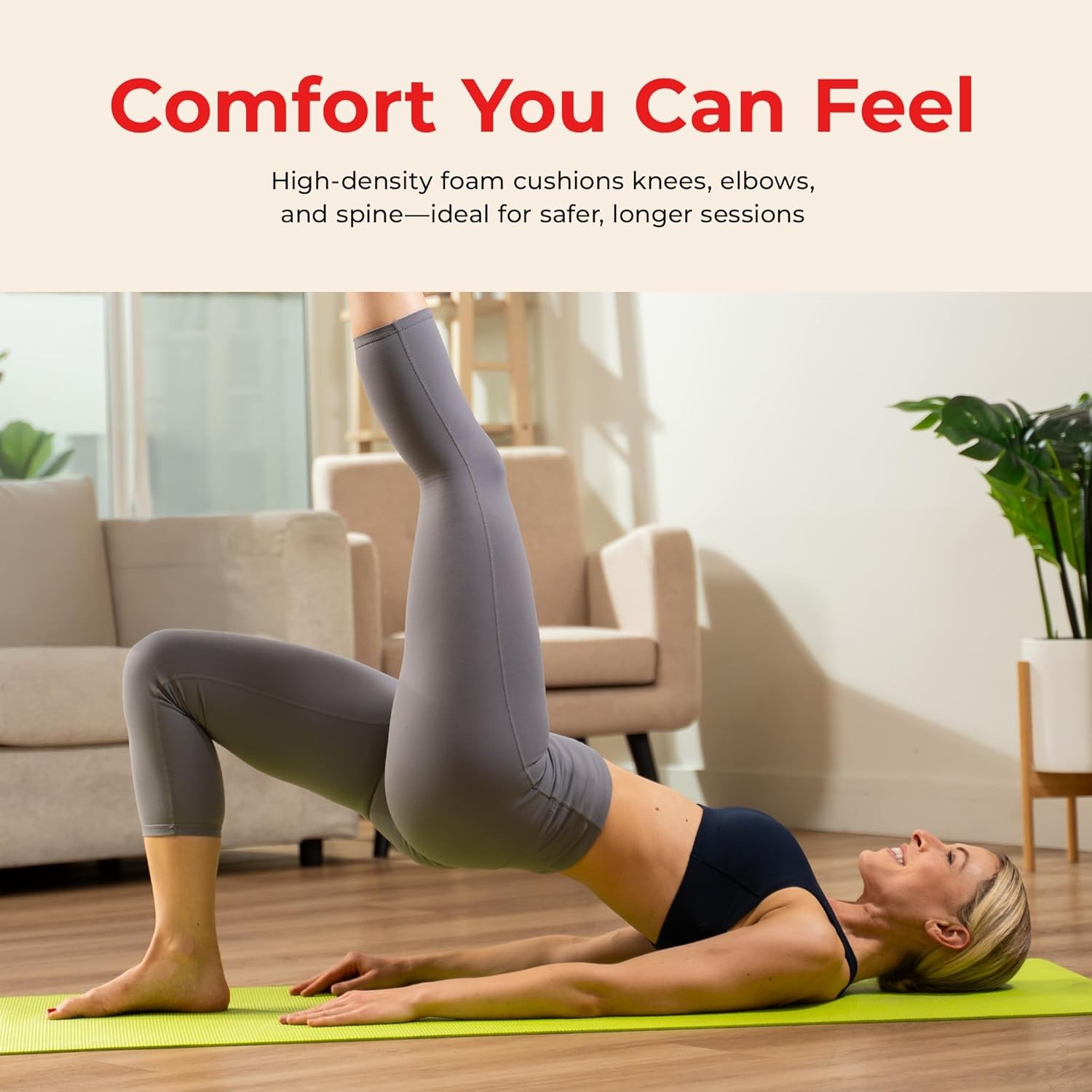 Non-Slip Yoga Mat – Durable Anti-Tear Lightweight Cushioned Support Yoga Pilates