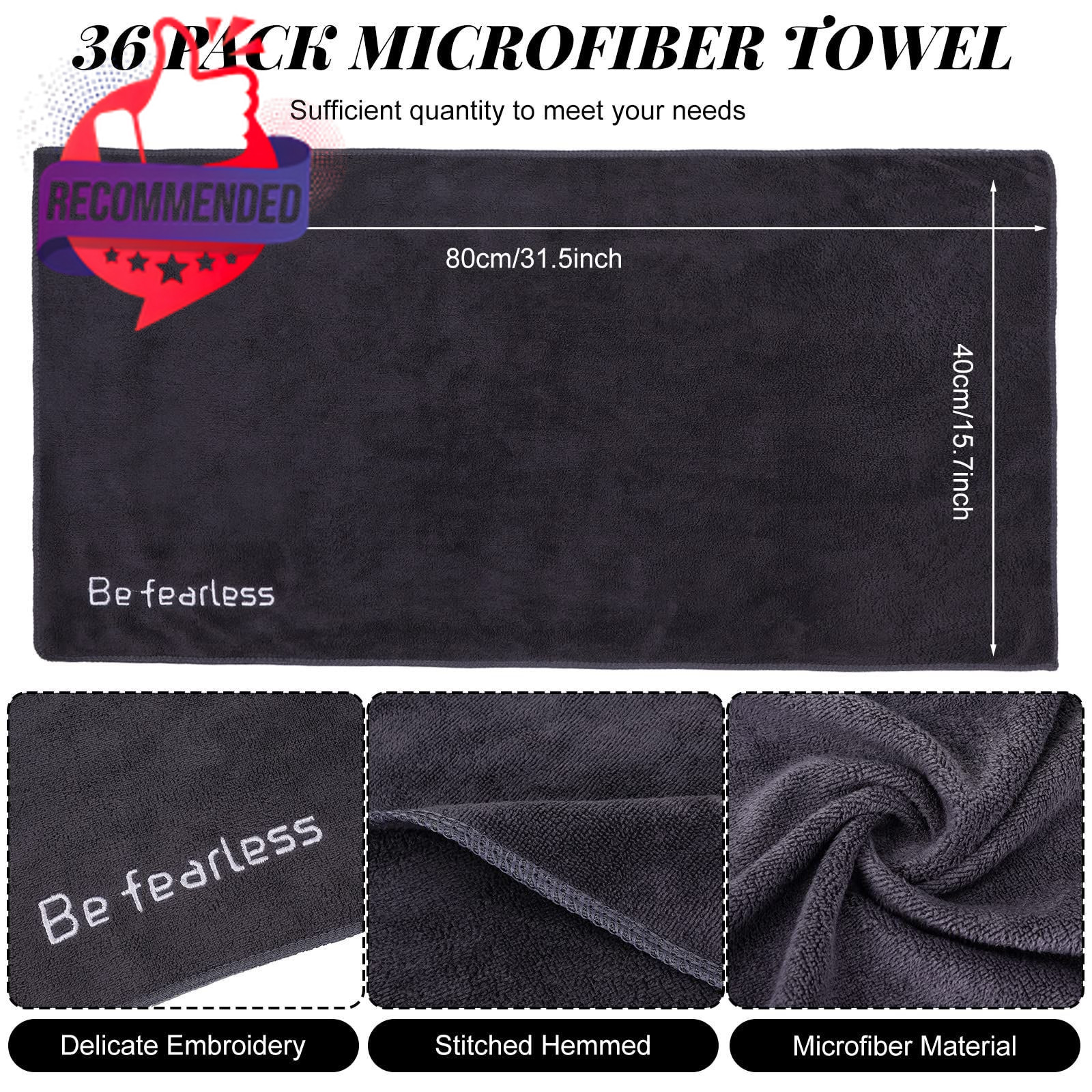Newwiee 36 Pcs Microfiber Gym Towels for Exercise Fitness Bulk 32 x 16 Inch…